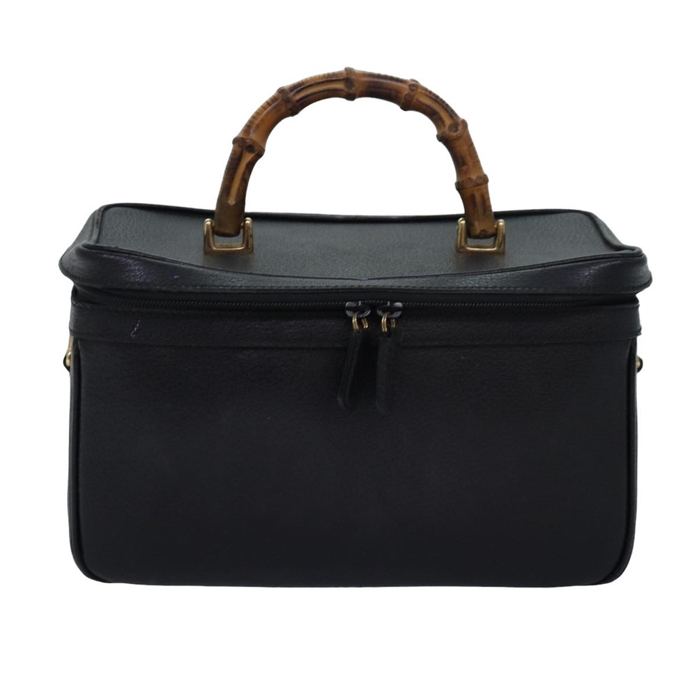 GUCCI Bamboo Vanity Hand Bag Leather 2way Black 013 2122 2491 Auth ar12149 - Picture 13 of 16